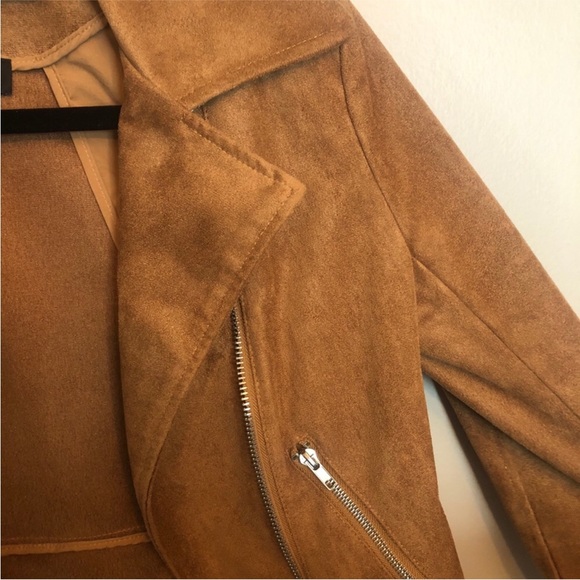 LULUS Suede with Love Tan Suede Moto Jacket - Picture 9 of 10